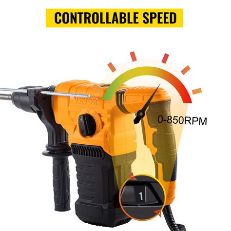 Vevor Rotary Hammer 1 Sds Plus Hammer Drill With 4 Functions And 360 Degree Rotating Handle