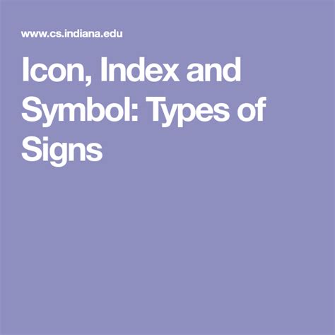 Icon, Index and Symbol: Types of Signs | Icon, Signs, Symbols