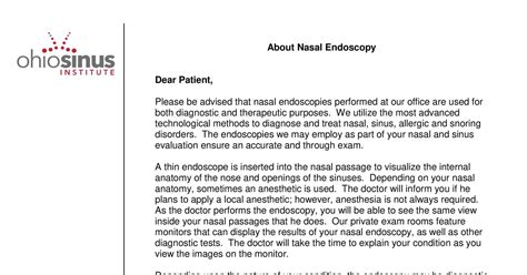 Letter About Nasal Endoscopypdf Docdroid