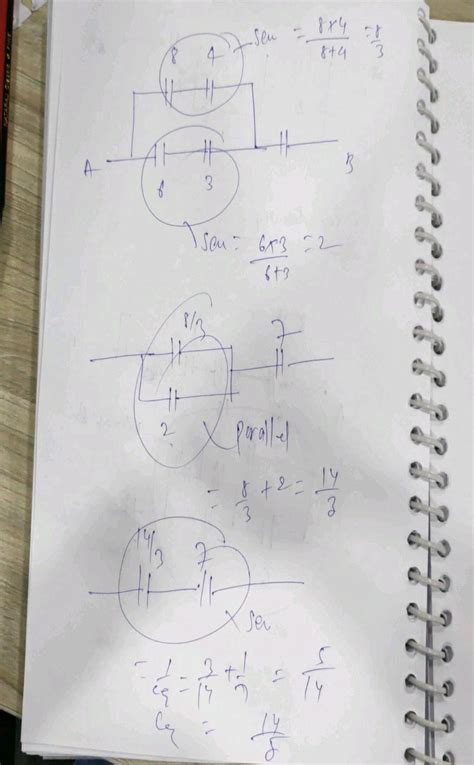 44. In the circuit diagram shown all the capacitors are in mF. The ...