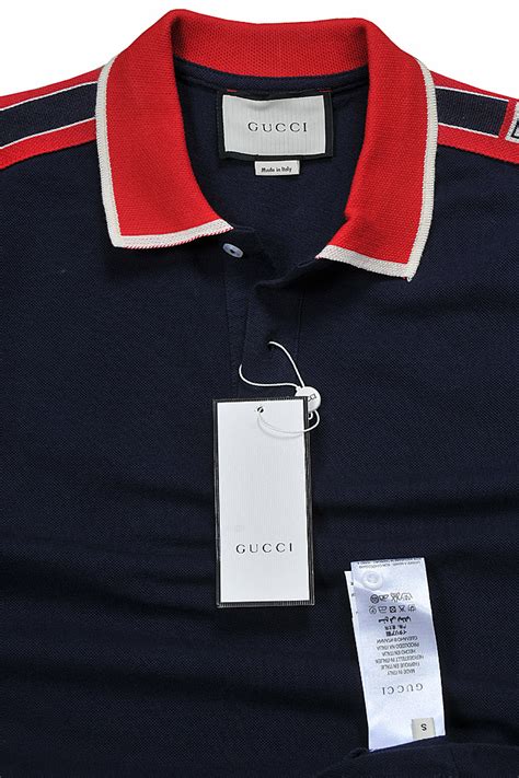 Mens Designer Clothes Gucci Mens Cotton Polo With Gucci Stripe In