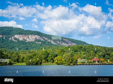 Lake Lure And Mountains In Lake Lure North Carolina Stock Photo Alamy