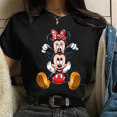 Mode Mickey Minnie Mouse Disney T Shirt Femmes Vêtements dété Manches