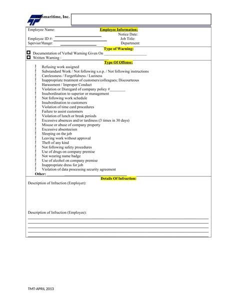 Free Printable Employee Warning Notice Templates Pdf And Excel