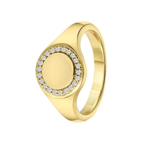 Gerecycleerd Zilveren Goldplated Ring Disc Zirkonia Lucardi Be