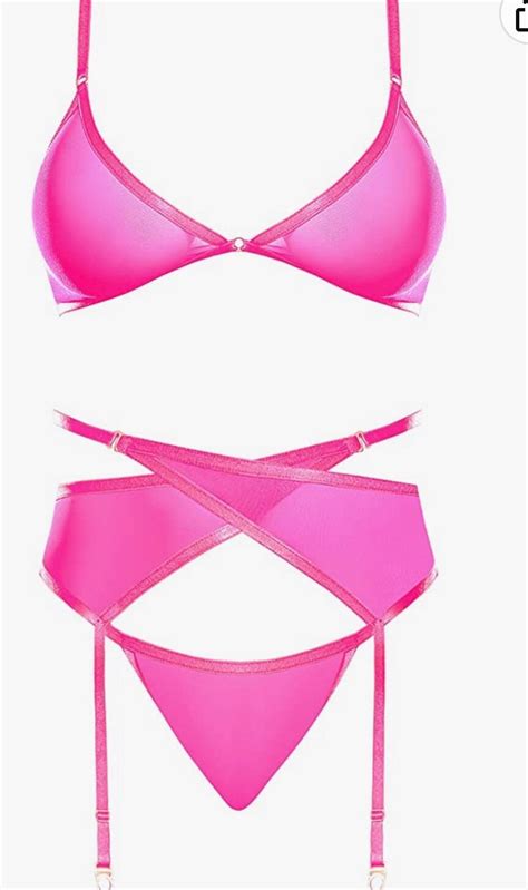 Exposed Sheer Mesh Bra Garter Belt Panty Set Plus Size Lingerie Etsy