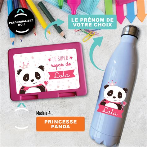 Kit personnalisable Gourde isotherme et Boîte à tartines 15 modèles