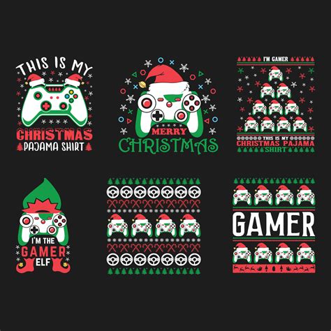 Christmas Gamer Typography Vector T-shirt 9210696 Vector Art at Vecteezy