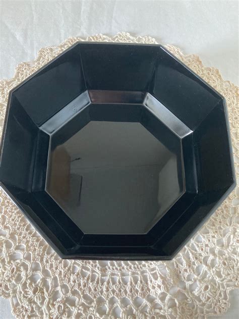 Luminarc Arcopal French Vintage Large Octime Octagonal Black | Etsy