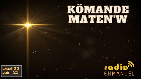 KÔMANDE MATEN W RADIO EMMANUEL Past P B Roche YouTube