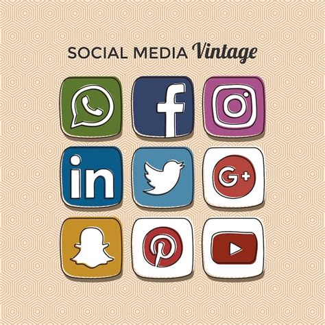 Vintage Social Media Icons