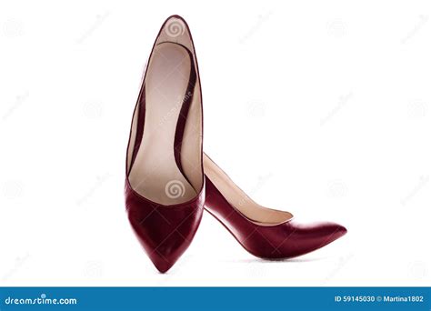 Women S Red Shoes On White Background Stock Photo Image Of Fetish