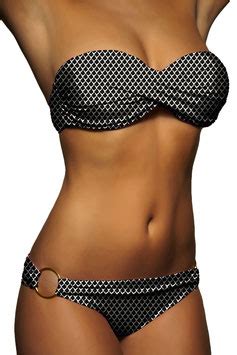 Twist Push Up Bandeau Bikini Set Schwarz Weiss 049 ALZORA Kaufen