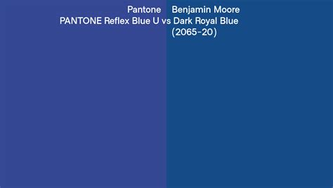 Pantone Reflex Blue U Vs Benjamin Moore Dark Royal Blue 2065 20 Side