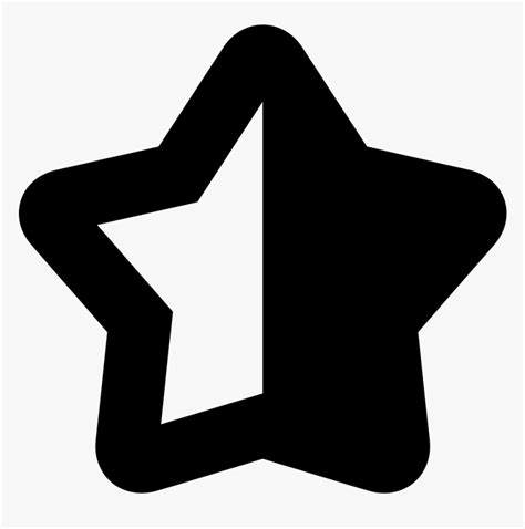 Star Shape Symbol With Half Black And Half White Estrella A La Mitad