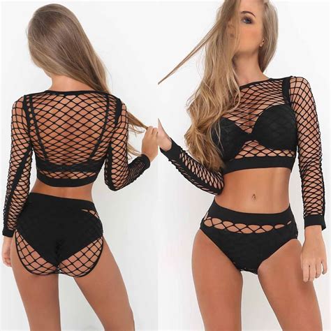 Buy Dropship Products Of New Women Hot Sexy Fishnet Bikini Set Black