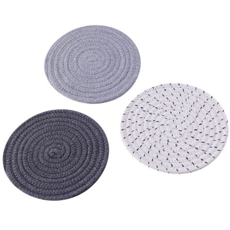 Wovilon Potholders Set Trivets Set Cotton Thread Weave Hot Pot Holders Set Set Of 3 Stylish