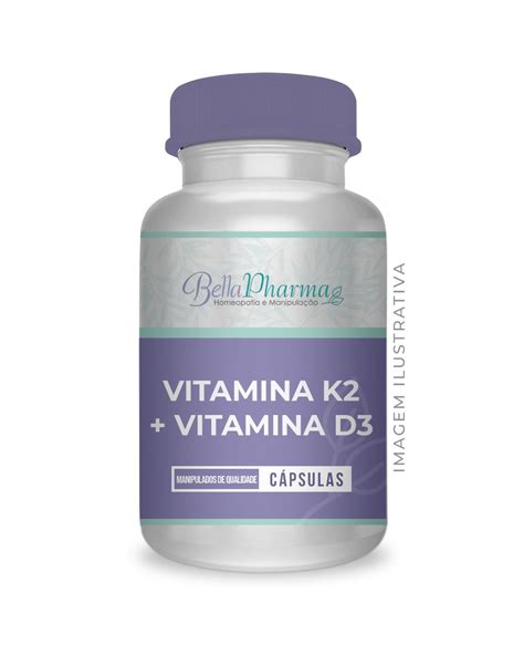 Vitamina K2 Mk7 100mcg Vitamina D3 5000ui Bella Pharma Farmácia De Manipulação