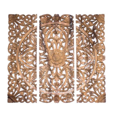 Balinese Wooden Wall Panel Decor Hand Carved Manufacturing And Export