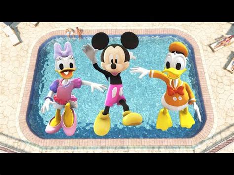 GTA 5 Mickey Mouse VS Donald Duck VS Minnie Mouse VS Goofy Funny