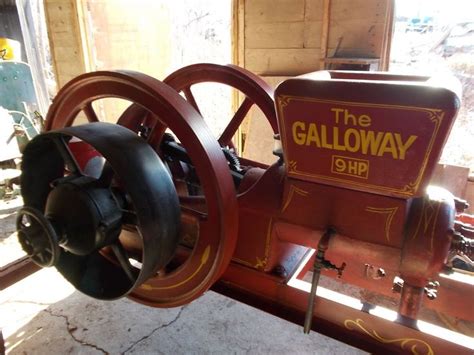 9 Hp Galloway Hit And Miss Antique Gas Engine On Cart W Factory Clutch Pulley Engines For