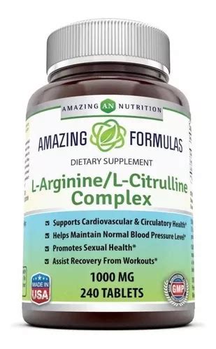 L Arginina Con L Citrulina Complejo 1000 Mg 240 Tabletas