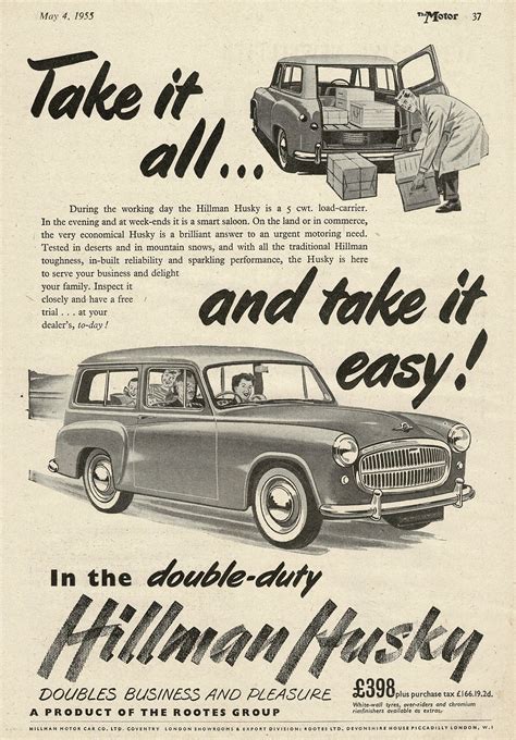 Pin On Hillman Rootes Group Bmc Motor Car Advertisements