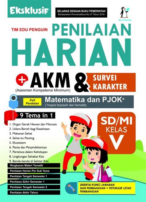 KPI BUKU EKSKLUSIF PENILAIAN HARIAN AKM SD MI KELAS 5 Lazada