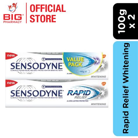 Sensodyne Toothpaste Rapid Relief Whitening 100g X2big Pharmacy