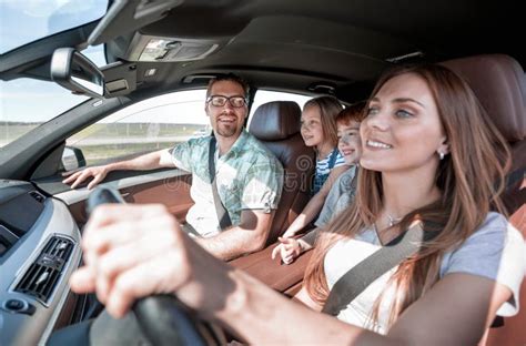 Happy Family Travels in a Comfortable Car Stock Photo - Image of child ...
