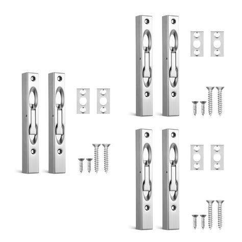 HEMOTON OUNONA 6 Sets Flush Bolt Hidden Door Latch Double Door Security