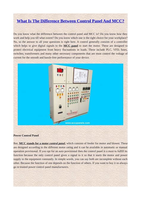 What Is The Difference Between Control Panel And Mcc