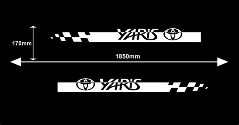 Toyota Yaris Pcs Side Stripe Body Decal Vinyl Graphics Sticker Logo