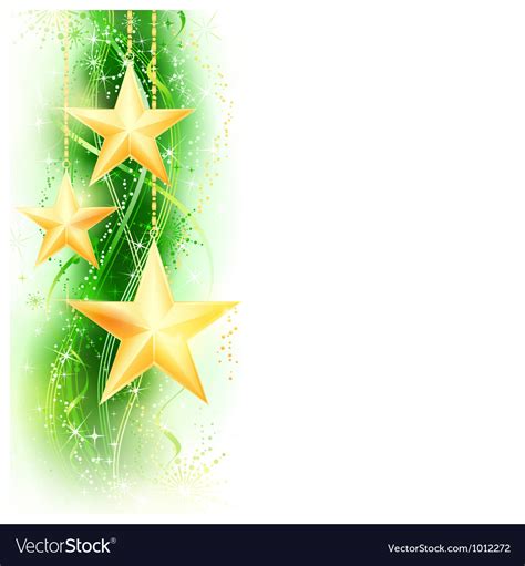 Green Golden Star Border Royalty Free Vector Image