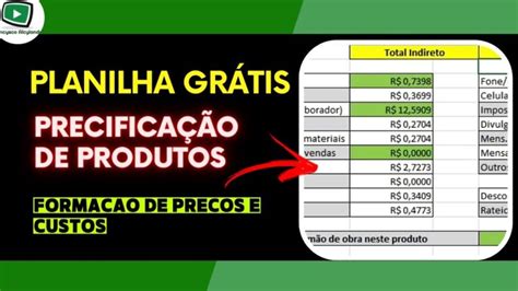 Planilha de Custos e Formação de Preços Excel Grátis Guia Completo