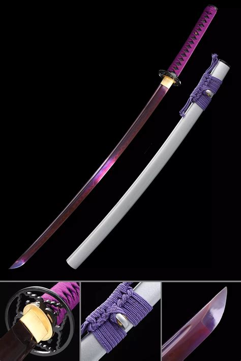 Purple Katana Handmade Japanese Katana Sword With Purple Blade