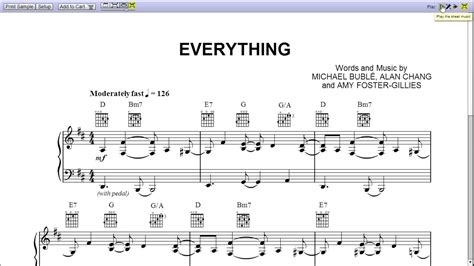 Michael Bublés Everything Piano Sheet Music [teaser] Youtube