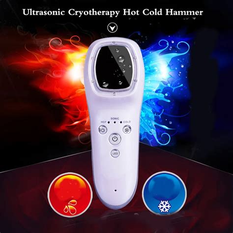 Skin Care Ultrasonic Cryotherapy Hot Cold Hammer Face Lifting Led Light Photon Facial Massager