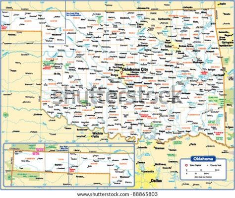 Oklahoma State Map Stock Vector (Royalty Free) 88865803