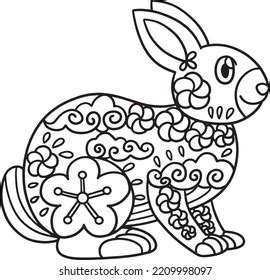 389 Rabbit Mandala Coloring Pages Images, Stock Photos, 3D objects ...