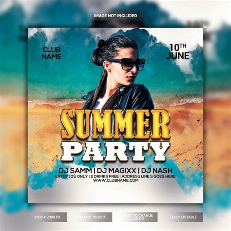 Premium Psd Summer Party Flyer Template