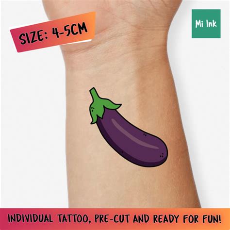 Eggplant (Aubergine) Temporary Tattoo | Mi Ink Tattoos