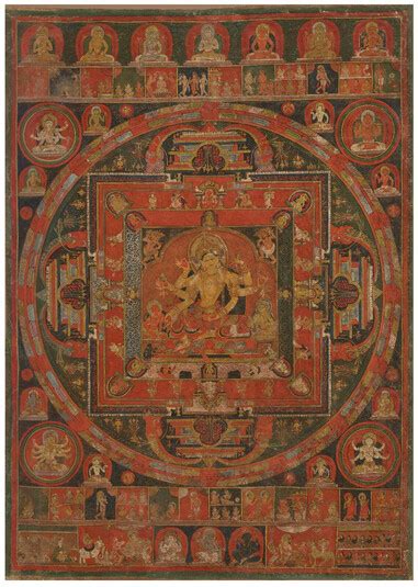 Mandala Of Vasudhara Buddhist Deity Face Hands Himalayan Art