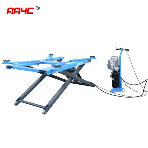 1.2M 2.7T Scissor Vehicle Lift Low Rise Pneumatic Portable Low Rise Car ...