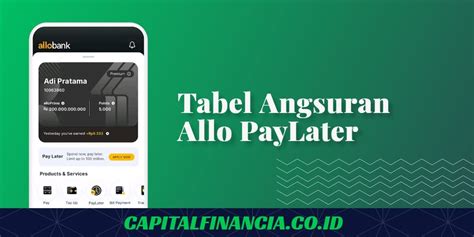 Tabel Angsuran Allo Bank Paylater Limit Juta