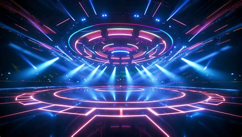 AI generated Glowing blue backdrop ignites vibrant nightclub