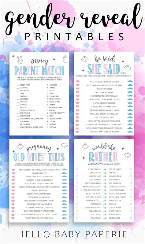 Pink And Blue Gender Reveal Signs And Games Perfect For Your Baby