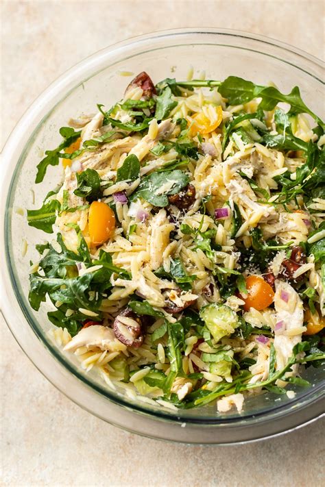 Lemon Orzo Salad With Chicken • Salt And Lavender