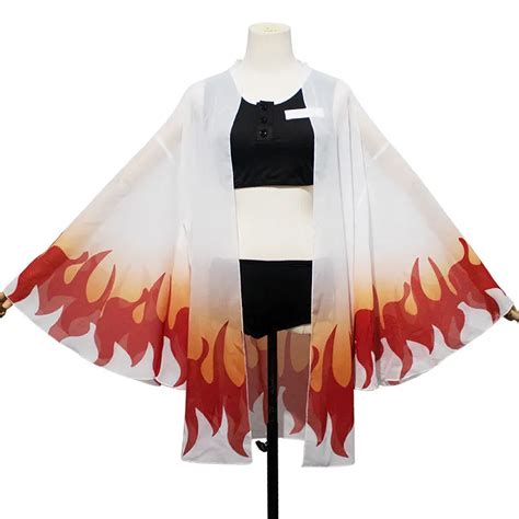 Demon Slayer Swimsuit 3 Pieces Kimetsu No Yaiba Bikini Beach Swimsuit Anime Bathing Suit Sheer