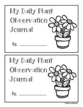 Plant Growth Observation Book by Beached Bum Teacher | TpT